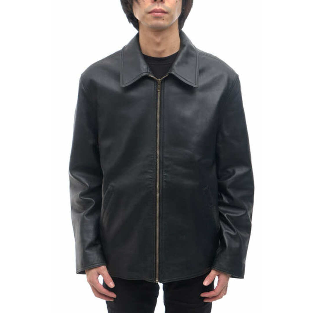 メンズザラ／ZARA シングルライダース ジャケット JKT アウター メンズ 男性 男性用レザー 革 本革 ブラック 黒  シボ革 シュリンクレザー 中綿