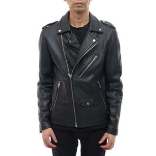 ザラ(ZARA)のザラ／ZARA ダブルライダース ジャケット JKT アウター メンズ 男性 男性用レザー 革 本革 ブラック 黒 (ダッフルコート)