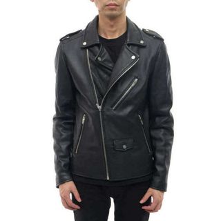 ザラ(ZARA)のザラ／ZARA ダブルライダース ジャケット JKT アウター メンズ 男性 男性用レザー 革 本革 ブラック 黒 (ダッフルコート)