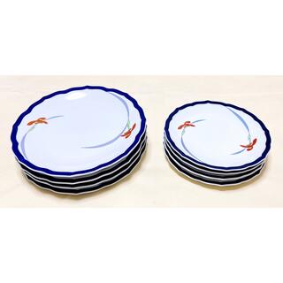 有田焼　香蘭社　オーキッドレース　ケーキ皿（中皿）＆パン皿（小皿）　8枚セット(食器)