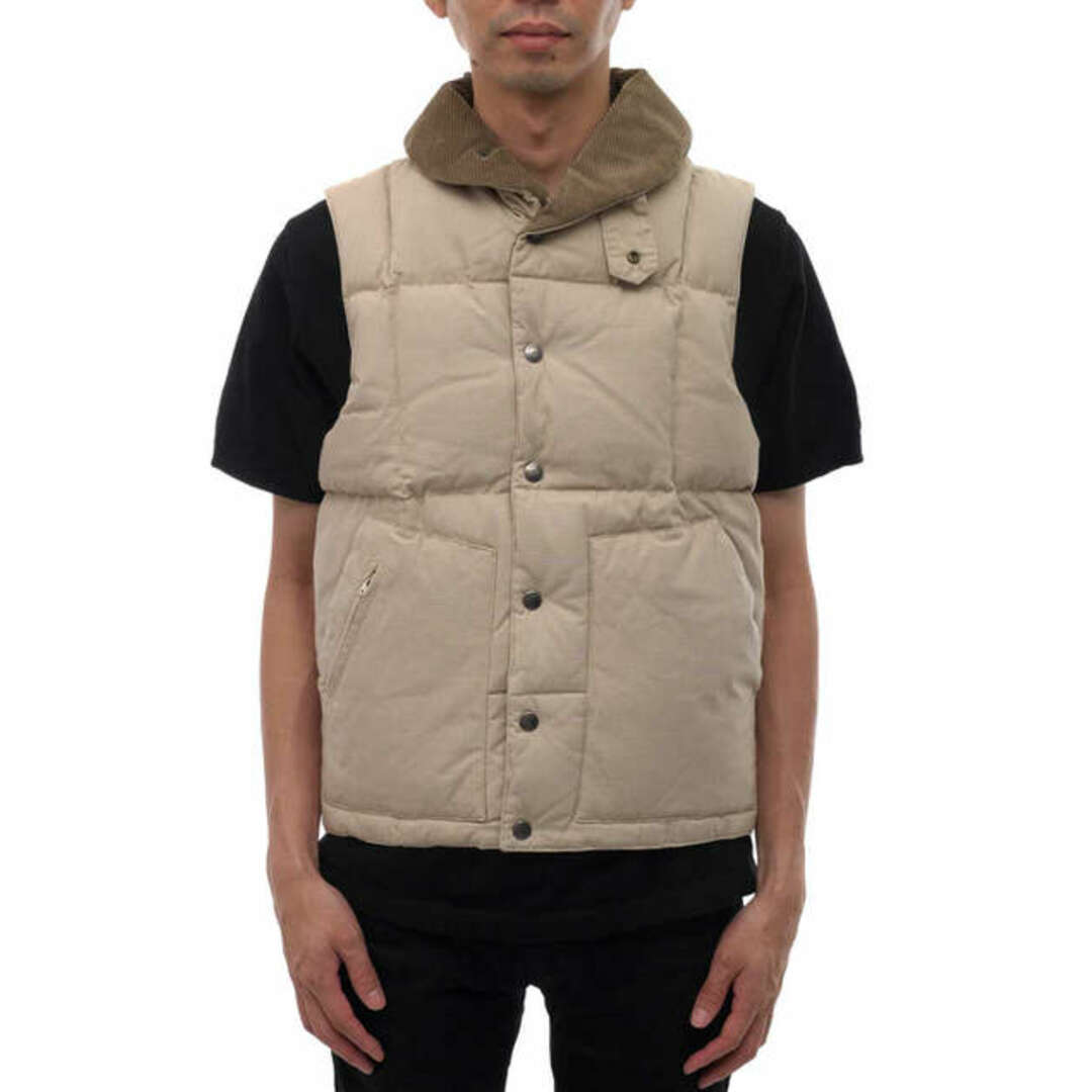 エンジニアド ガーメンツ／Engineered Garments ダウンベスト ダウンジャケット JKT アウター メンズ 男性 男性用ナイロン ベージュ  Shawl Collar Down Vest ショールカラー コーデュロイ ウォッシュ加工