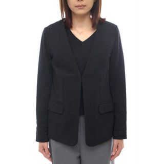 ジネス(Jines)のジネス／Jines テーラードジャケット ブレザー JKT アウター レディース 女性 女性用コットン 綿 キャンバス ブラック 黒  81610203-KT-6S ボレロジャケット シングルブレスト(ロングコート)