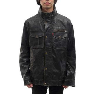 リーバイス(Levi's)のリーバイス／Levi's ブルゾン ジャケット JKT アウター メンズ 男性 男性用PVCレザー 合成皮革 ブラック 黒  ボア ヴィンテージ加工(ダッフルコート)