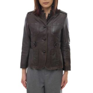 マイケルコース(Michael Kors)のマイケルコース／Michael Kors ジャケット JKT アウター レディース 女性 女性用レザー 革 本革 ダークブラウン 茶 ブラウン (ロングコート)