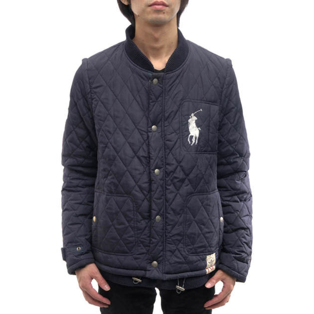 Ralph Lauren(ラルフローレン)のポロ ラルフローレン／POLO RALPH LAUREN ブルゾン ジャケット JKT アウター メンズ 男性 男性用ポリエステル ネイビー 紺  ビッグポニー刺繍 リブ 中綿 メンズのジャケット/アウター(ダッフルコート)の商品写真