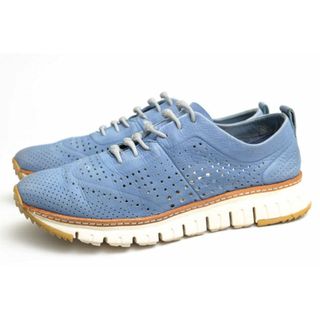 コールハーン(Cole Haan)のコールハーン／COLE HAAN シューズ 靴 メンズ 男性 男性用レザー 革 本革 ライトブルー 水色  C22609 ZEROGRAND PERF SNKR HARBOR NUBUCK ゼログランド パンチング加工 ウイングチップ(スニーカー)