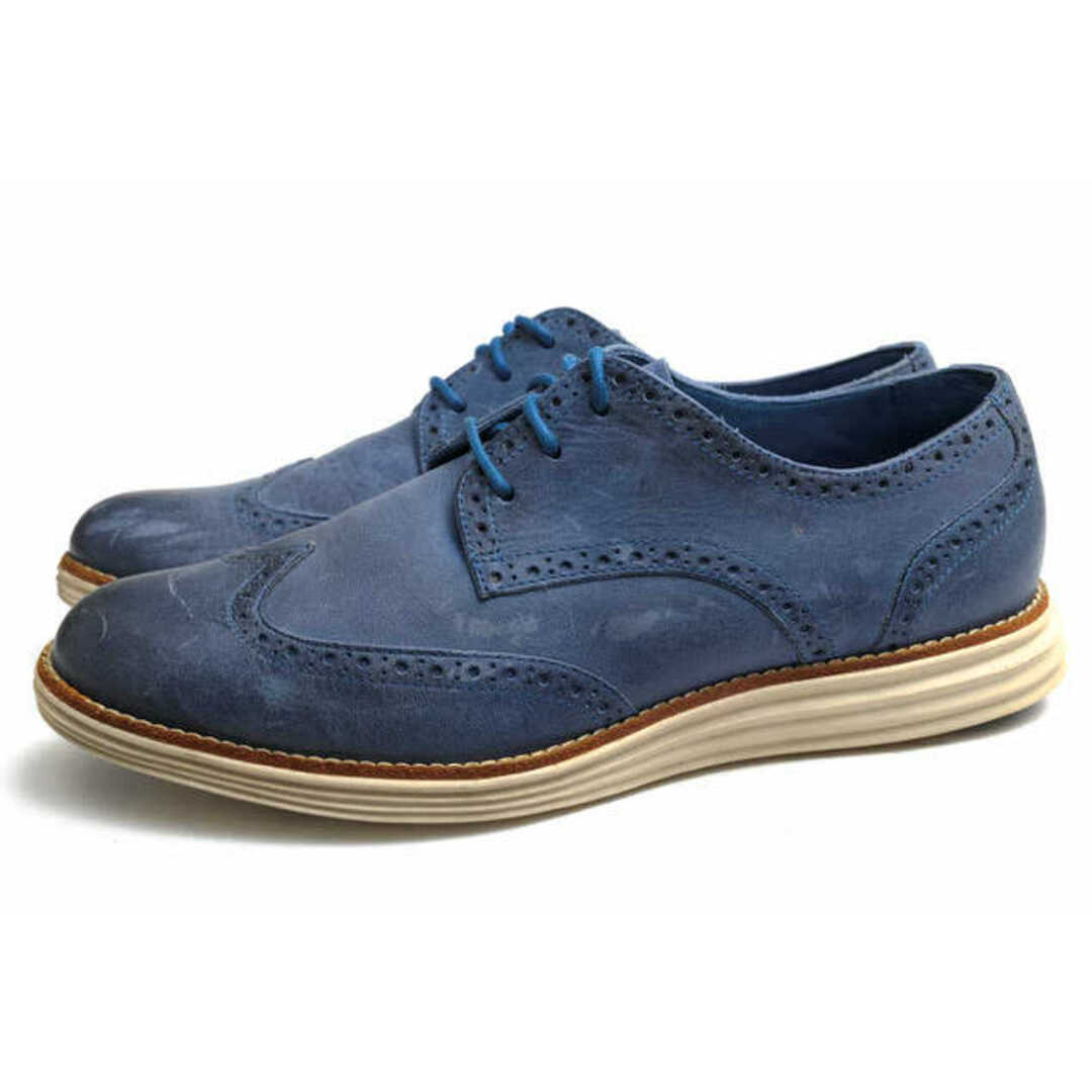 コールハーン／COLE HAAN シューズ 靴 メンズ 男性 男性用レザー 革 本革 ライトブルー 水色  LUNARGRAND WING TIP ルナグラウンド ウイングチップ ウイングチップ