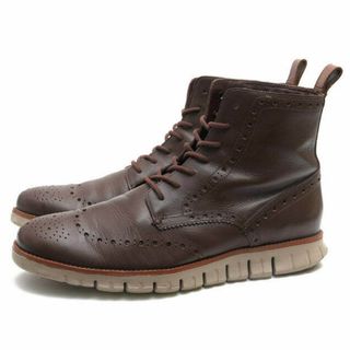 コールハーン(Cole Haan)のコールハーン／COLE HAAN レースアップブーツ シューズ 靴 メンズ 男性 男性用レザー 革 本革 ダークブラウン 茶 ブラウン  C23300 Zerogrand Wingtip Boot ゼログランド メダリオン ウイングチップ(ブーツ)