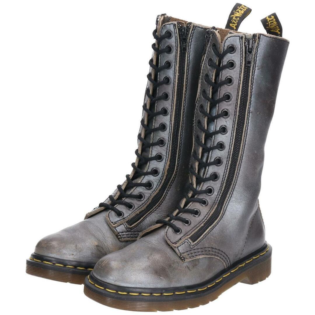 Dr.Martens(ドクターマーチン)の左右違い 古着 ドクターマーチン Dr.Martens ツインジップ 14ホールブーツ 英国製 UK4 レディース22.5cm /saa007806 レディースの靴/シューズ(ブーツ)の商品写真