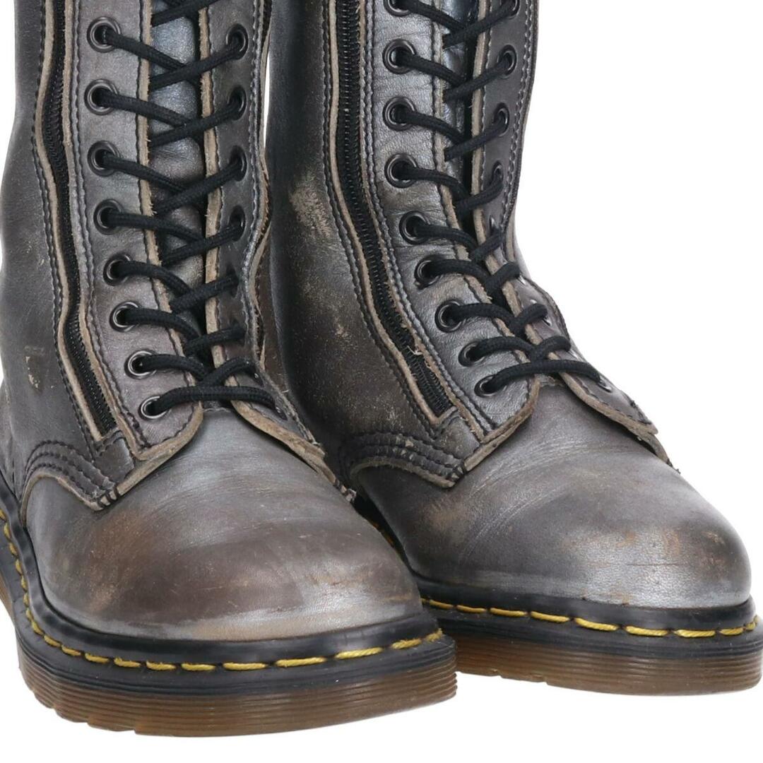 Dr.Martens(ドクターマーチン)の左右違い 古着 ドクターマーチン Dr.Martens ツインジップ 14ホールブーツ 英国製 UK4 レディース22.5cm /saa007806 レディースの靴/シューズ(ブーツ)の商品写真