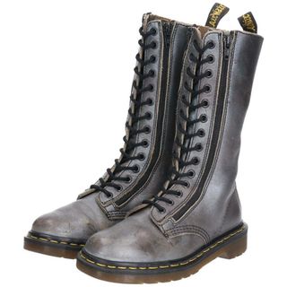 ドクターマーチン(Dr.Martens)の左右違い 古着 ドクターマーチン Dr.Martens ツインジップ 14ホールブーツ 英国製 UK4 レディース22.5cm /saa007806(ブーツ)