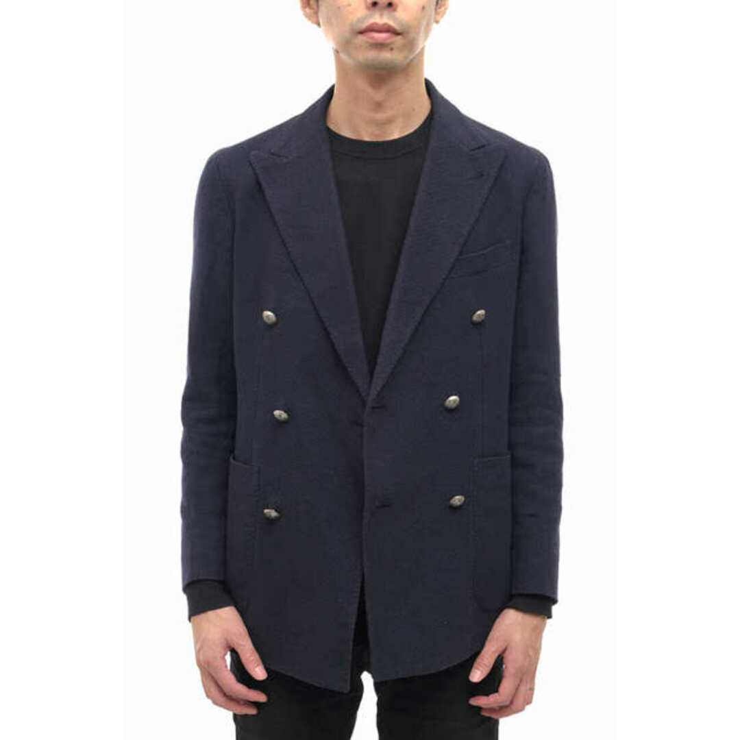 タリアトーレ／TAGLIATORE テーラードジャケット ブレザー JKT アウター メンズ 男性 男性用コットン 綿 キャンバス ネイビー 紺  1SMC20K-34UEG080 MONTECARLO モンテカルロ ダブルブレスト麻66％綿34％裏地