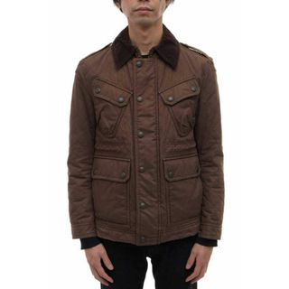 バーバリーブラックレーベル／BURBERRY BLACK LABEL ブルゾン ジャケット JKT アウター メンズ 男性 男性用コットン 綿 キャンバス ブラウン 茶  D1F19-419-78  ロードマスタージャケット コーデュロイ 中綿(ダッフルコート)