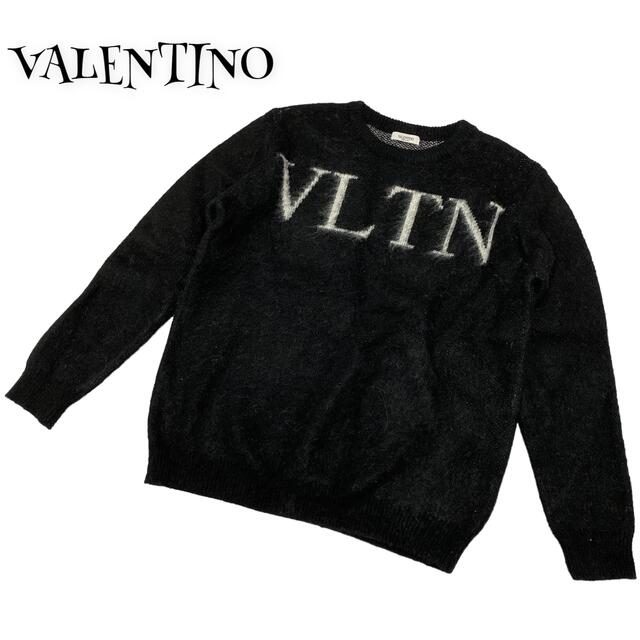 ベストセラー VALENTINO 黒 お洒落 ロゴ セーター ニット ☆ ヴァレンティノ VALENTINO - ニット+セーター