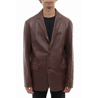 ニールバレット(NEIL BARRETT)のニールバレット／NEIL BARRETT テーラードジャケット ブレザー JKT アウター メンズ 男性 男性用レザー 革 本革 ブラウン 茶  3つボタン シングルブレスト(ダッフルコート)