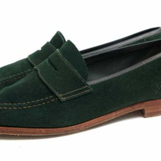 クロケット&ジョーンズ Crockett&Jones ローファー コインローファー スウェードレザー BARNEYS NEWYORK バーニーズニューヨーク別注 シューズ メンズ 7(25cm相当) グリーン