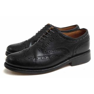 グレンソン／GRENSON シューズ ビジネスシューズ 靴 ビジネス メンズ 男性 男性用レザー 革 本革 ブラック 黒  STANLEY スタンレー メダリオン ウイングチップ レザーソール グッドイヤーウェルト製法(ドレス/ビジネス)