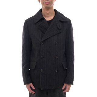 ドルチェアンドガッバーナ(DOLCE&GABBANA)のドルガバ／DOLCE＆GABBANA Pコート ジャケット JKT アウター メンズ 男性 男性用ウール 毛 ブラック 黒  CS-G0332T/FRMBW ピンストライプ(ダッフルコート)