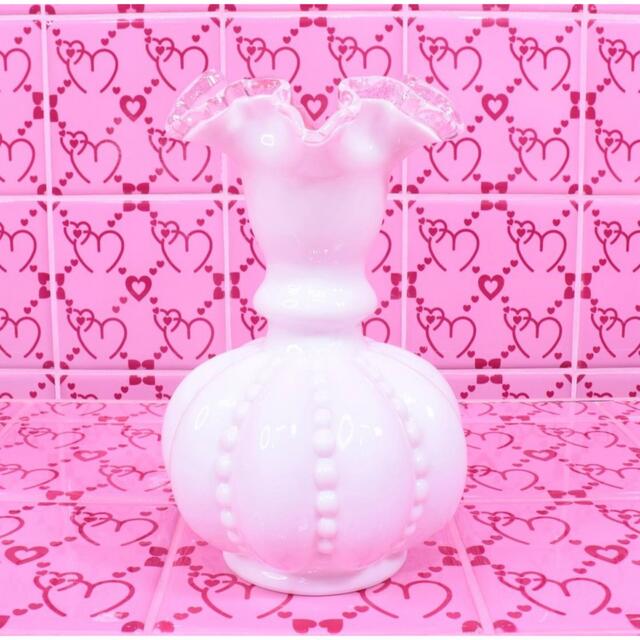 Fenton フラワーベース 花瓶 クレストピーチ Fenton フラワーベース 花瓶 クレストピーチ