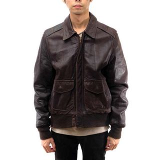 ショット(schott)のショット／Schott フライトジャケット JKT アウター ミリタリー メンズ 男性 男性用レザー 革 本革 ダークブラウン 茶 ブラウン  A-2 ミリタリー(ダッフルコート)