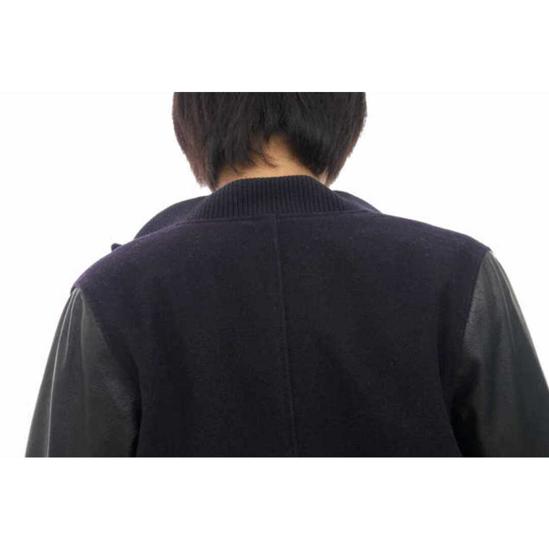 A.P.C(アーペーセー)のアーペーセー／A.P.C. スタジャン ブルゾン ジャケット JKT アウター メンズ 男性 男性用ウール 毛 レザー 革 ネイビー 紺  アワードジャケット リブ メンズのジャケット/アウター(ダッフルコート)の商品写真