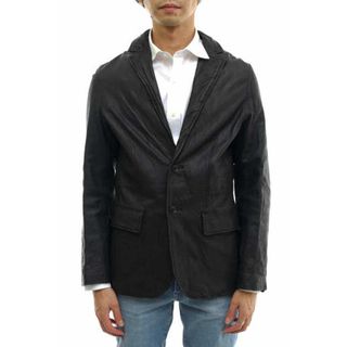 エストネーション(ESTNATION)のエストネーション／ESTNATION テーラードジャケット ブレザー JKT アウター メンズ 男性 男性用レザー 革 本革 ブラック 黒  2つボタン シングルブレスト(ダッフルコート)