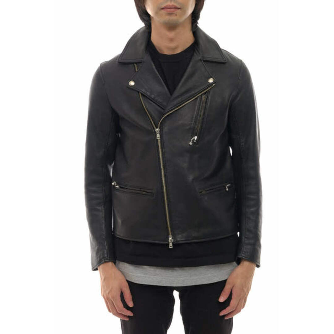 ビームス／BEAMS ダブルライダース ジャケット JKT アウター メンズ 男性 男性用レザー 革 本革 ブラック 黒  11-18-3699-202 ブリティッシュタイプダッフルコート