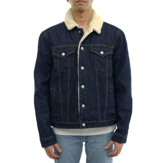 ギャップ(GAP)のギャップ／GAP トラッカージャケット Gジャン 3rd JKT アウター メンズ 男性 男性用コットン 綿 キャンバス ネイビー 紺  S/842848-00 ICON DENIM JKT シェルパライニング アイコンデニムジャケット Gジャン ボア デニム 中綿(ダッフルコート)