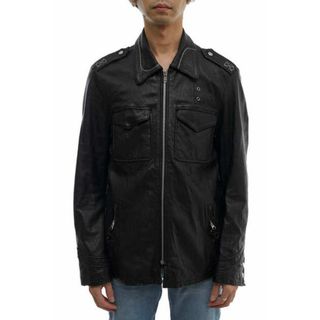 ショット(schott)のショット／Schott シングルライダース ジャケット JKT アウター メンズ 男性 男性用レザー 革 本革 ブラック 黒  3161008 ヴィンテージ加工 ミリタリー(ダッフルコート)