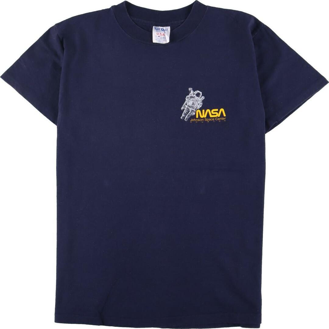 80s USA製 チャンピオン カレッジ プリント Tシャツ S M 紺 トリコ