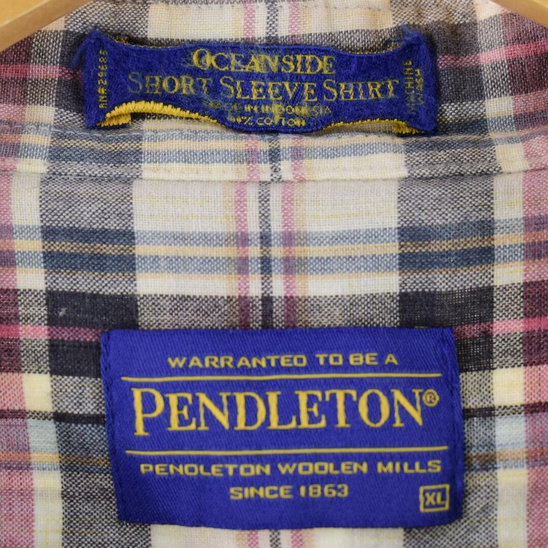 PENDLETON(ペンドルトン)の古着 ペンドルトン PENDLETON 半袖 ボタンダウンチェックシャツ メンズXL /eaa261258 メンズのトップス(シャツ)の商品写真