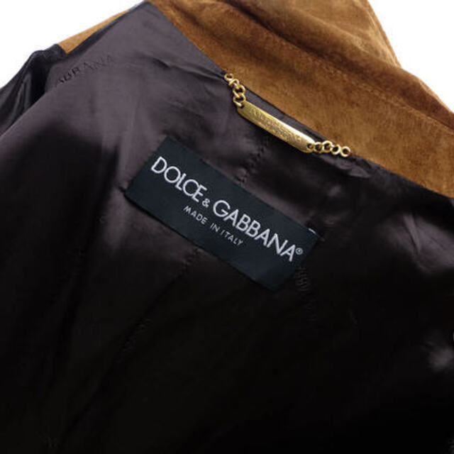 DOLCE&GABBANA(ドルチェアンドガッバーナ)のドルガバ／DOLCE＆GABBANA テーラードジャケット ブレザー JKT アウター メンズ 男性 男性用スエード スウェード レザー 革 本革 ブラウン 茶 3つボタン シングルブレスト メンズのジャケット/アウター(ダッフルコート)の商品写真