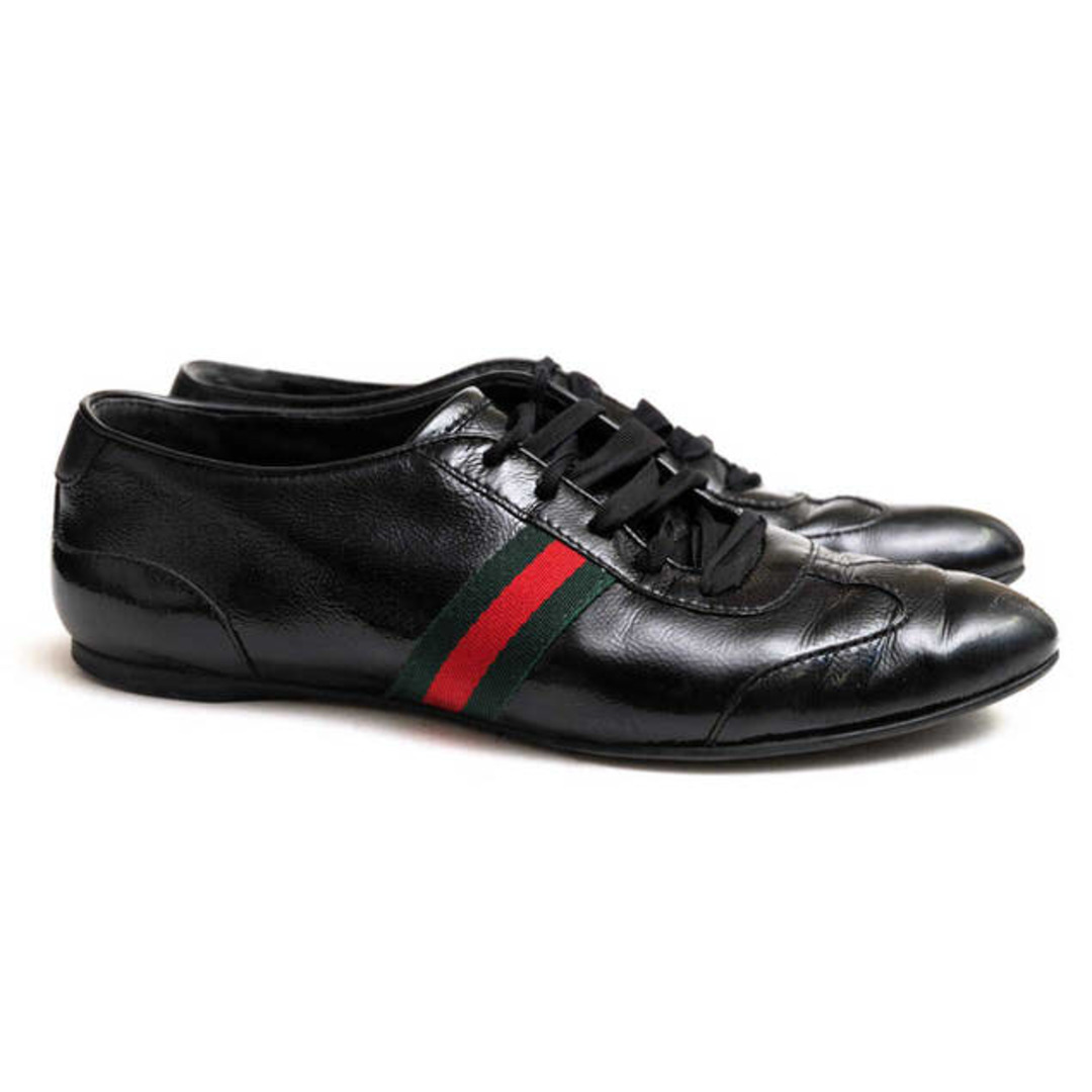 グッチ/GUCCI シューズ スニーカー 靴 ローカット レディース 女性 女性用エナメル パテント レザー 革 本革 ブラック 黒 354297 シェリーライン