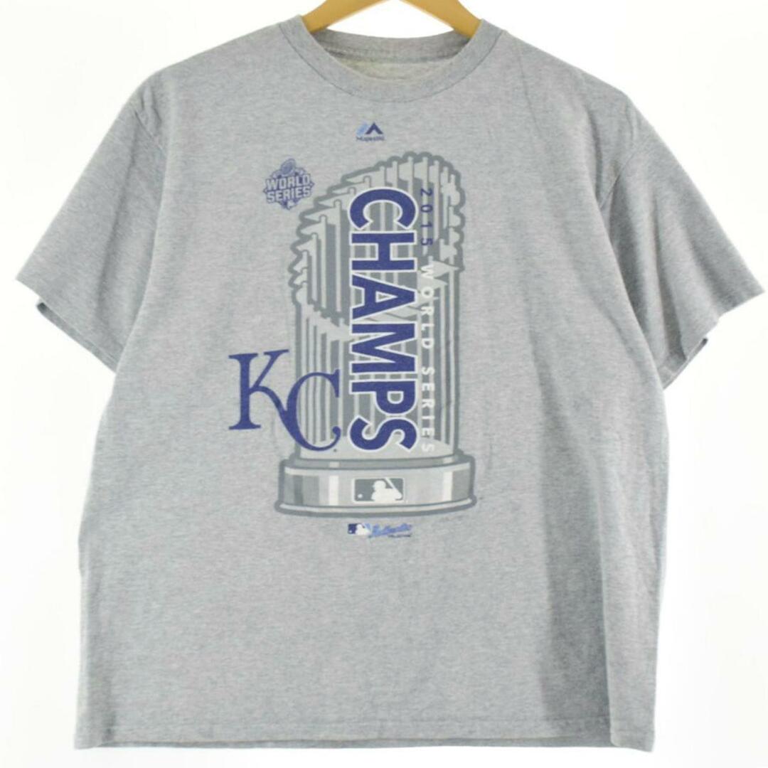 MLB KANSAS CITY ROYALS カンザスシティロイヤルズ 2015 WORLD SERIES スポーツプリントTシャツ メンズM /eaa252854