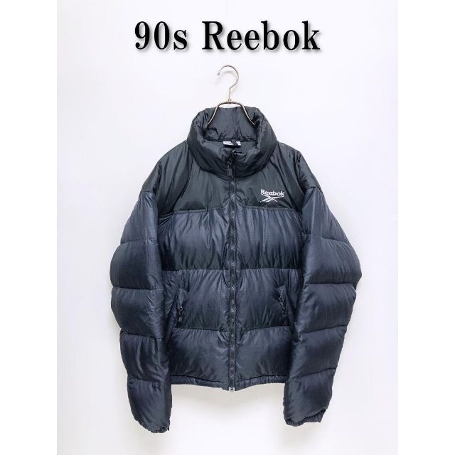 573 90s Reebox リーボック ダウンジャケット L 黒 ヌプシ | フリマアプリ ラクマ