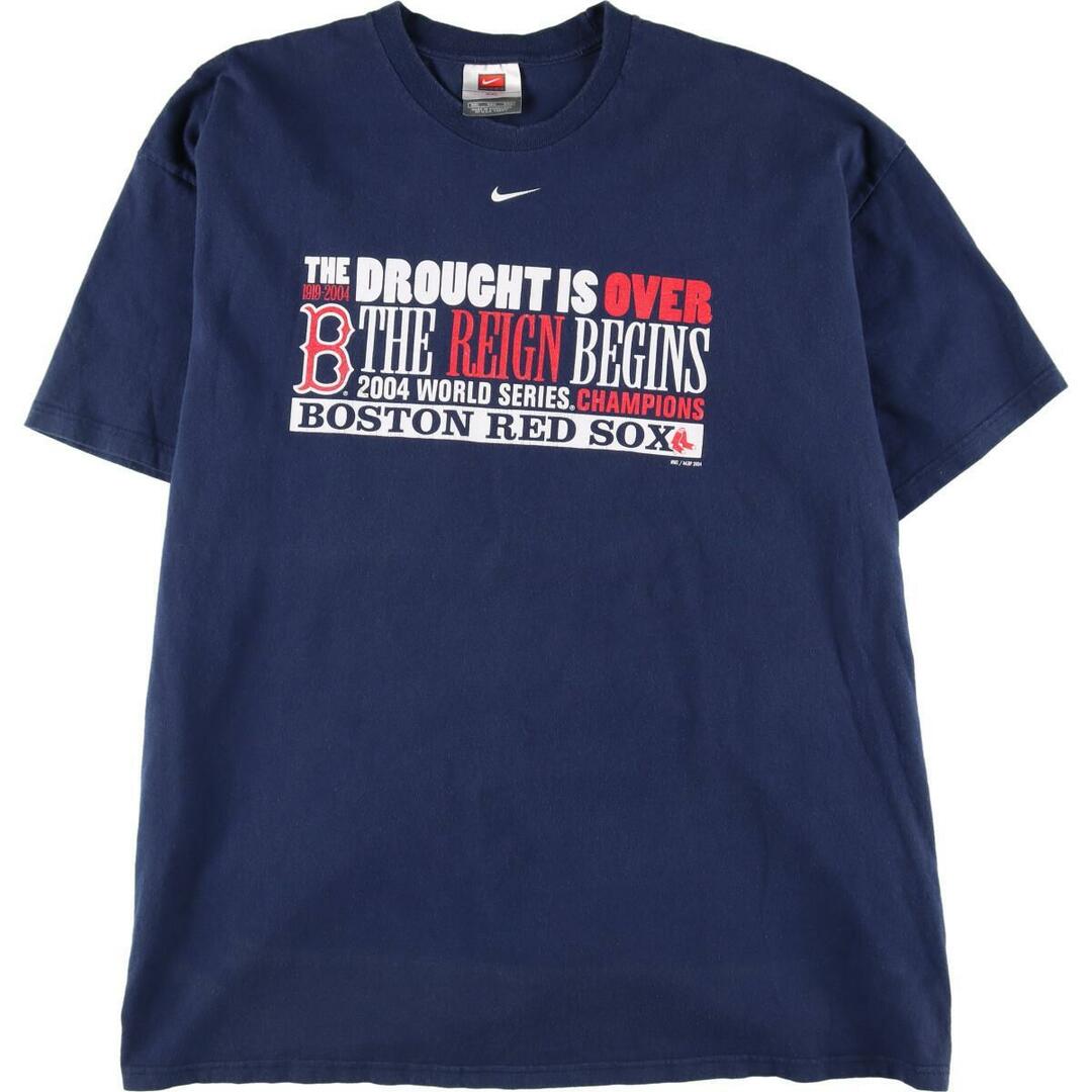 ナイキ NIKE MLB BOSTON REDSOX ボストンレッドソックス 2004 WORLD SERIES スポーツプリントTシャツ メンズXXL /eaa251796