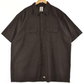 ディッキーズ(Dickies)の古着 ディッキーズ Dickies バックプリント 半袖 ワークシャツ メンズXXL /eaa252629(シャツ)