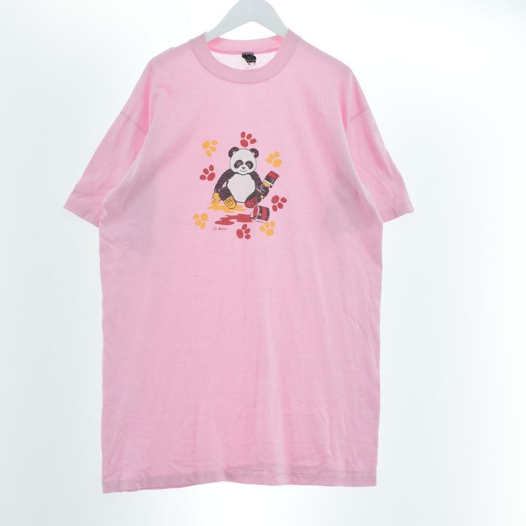 80年代 Aus-tex パンダ柄 アニマルプリントTシャツ USA製 メンズM レディースL ヴィンテージ /eaa246420