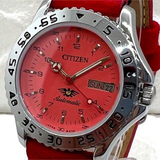 シチズン(CITIZEN)の【美品】CITIZEN/シチズン/腕時計/機械式自動巻き/メンズ/レッド/即納(腕時計(アナログ))