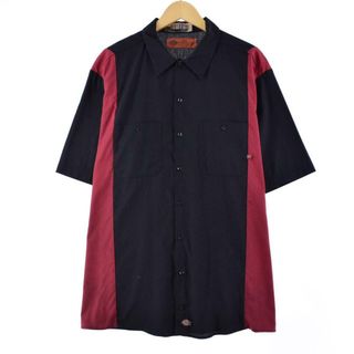 ディッキーズ(Dickies)の古着 ディッキーズ Dickies 半袖 ツートン ワークシャツ メンズXXL /eaa249398(シャツ)