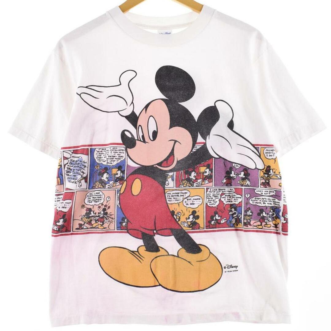 90年代 VELUA SHEEN MICKEY MOUSE ミッキーマウス キャラクタープリントTシャツ USA製 メンズM ヴィンテージ /eaa264682