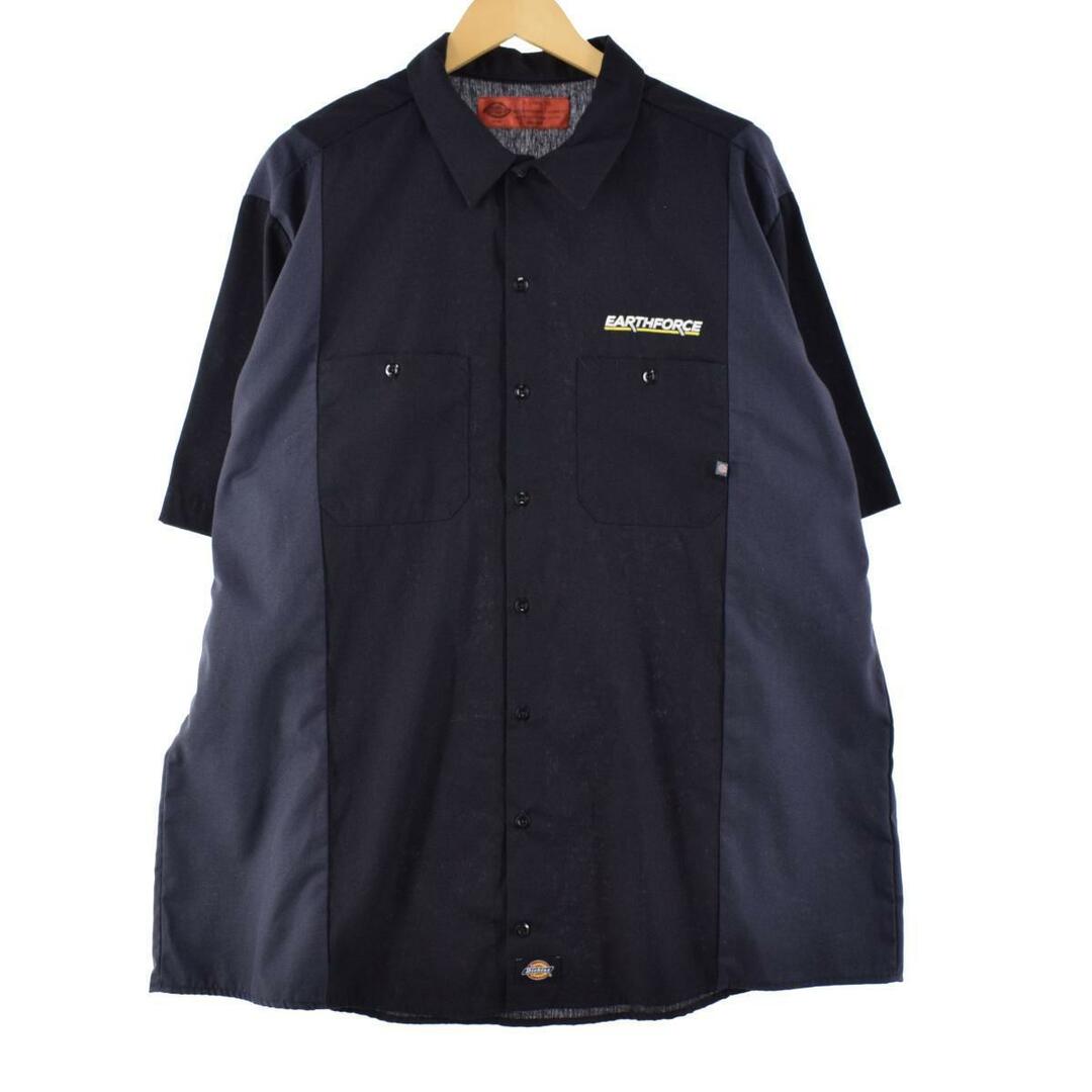 Dickies(ディッキーズ)の古着 ビックサイズ ディッキーズ Dickies 半袖 ツートン ワークシャツ メンズXXXL /eaa264279 メンズのトップス(シャツ)の商品写真