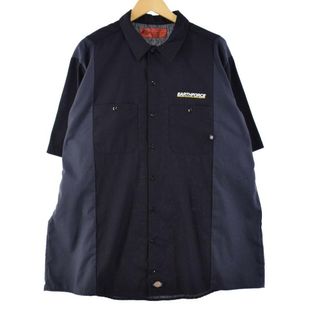 ディッキーズ(Dickies)の古着 ビックサイズ ディッキーズ Dickies 半袖 ツートン ワークシャツ メンズXXXL /eaa264279(シャツ)