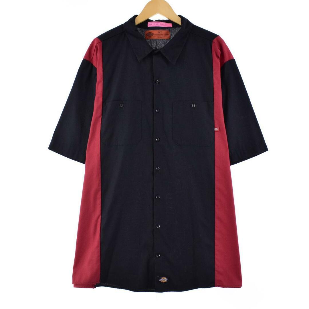 Dickies(ディッキーズ)の古着 ビッグサイズ ディッキーズ Dickies ツートン 半袖 ワークシャツ メンズXXXL /eaa265437 メンズのトップス(シャツ)の商品写真