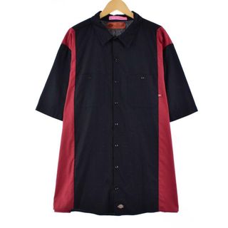 ディッキーズ(Dickies)の古着 ビッグサイズ ディッキーズ Dickies ツートン 半袖 ワークシャツ メンズXXXL /eaa265437(シャツ)