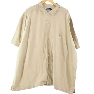 ラルフローレン(Ralph Lauren)の古着 ビッグサイズ ラルフローレン Ralph Lauren POLO by Ralph Lauren ヘリンボーン 半袖 リネンシャツ ボックスシャツ メンズXXXL /eaa266331(シャツ)