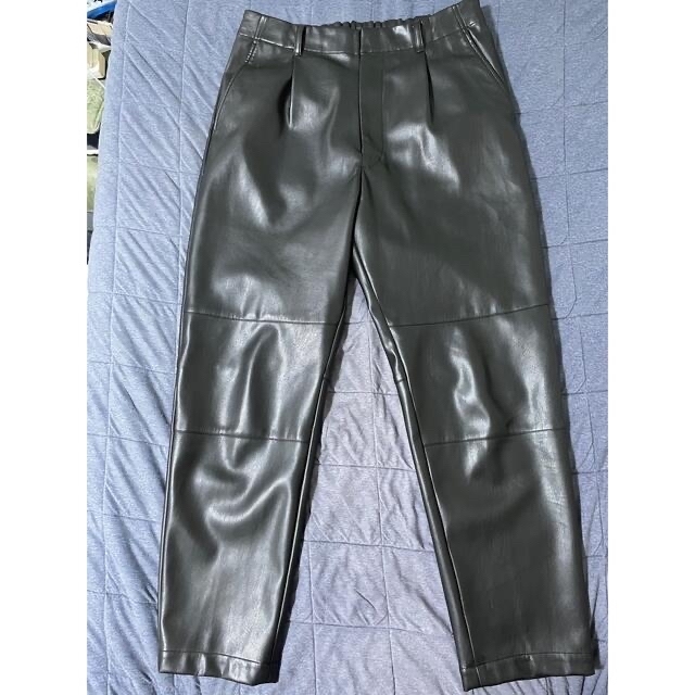 19AW stein FAKE LEATHER TROUSERS BLACK S