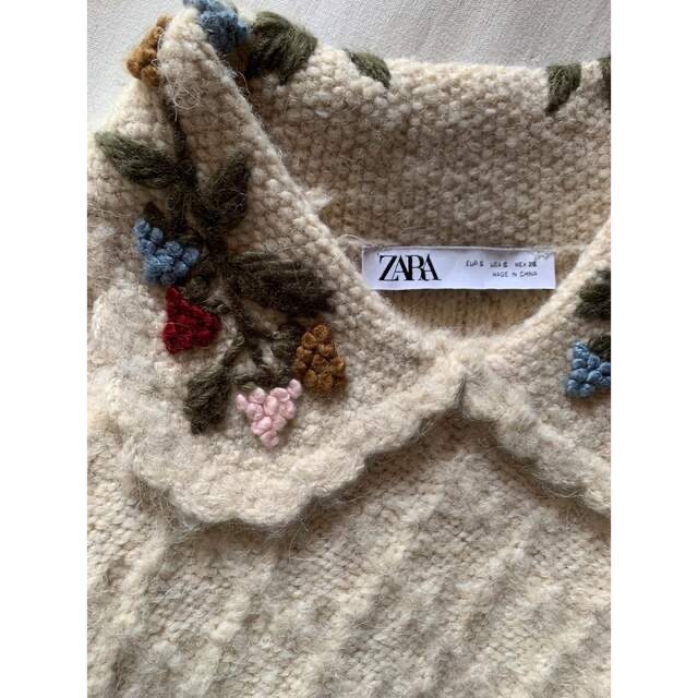 ZARA(ザラ)の専用◎ZARA flower knit +quilting blouson レディースのトップス(ニット/セーター)の商品写真