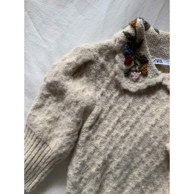 ZARA(ザラ)の専用◎ZARA flower knit +quilting blouson レディースのトップス(ニット/セーター)の商品写真