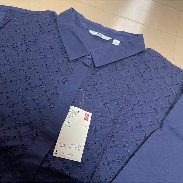 UNIQLO(ユニクロ)のUNIQLO 襟付きシャツ、ブラウス L レディースのトップス(シャツ/ブラウス(長袖/七分))の商品写真